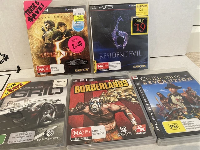 Playstation 3 Sony PS3 5 Games, Resident Evil, Civilisation