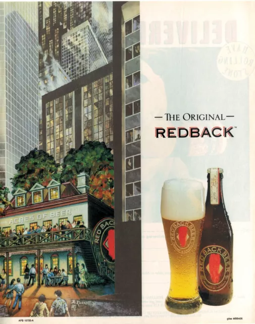 Redback Wheat Beer Vintage Print Ad 1991