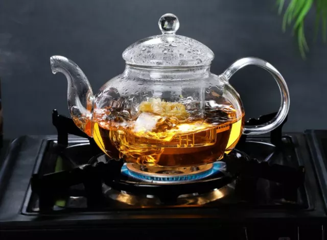 Gas Stove Heatable Glass Teapot Glass Kettle With Glass Infuser Tea Maker 5 Size