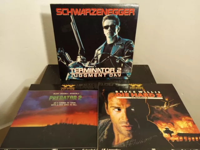 Terminator 2: Judgment Day Die Hard 2 Predator 2 Laserdisc Lot Of 3.NOT TESTED!!