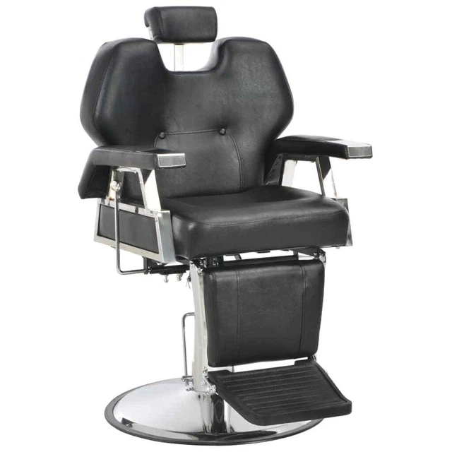 Poltrona da Barbiere Nera Similpelle Sedia Barba Capelli Parrucchiere vidaXL