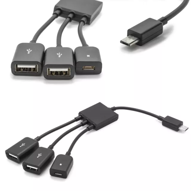 Premium OTG 3in1 Set USB Conexión Kit Cable Adaptador para Samsung Tab/Note