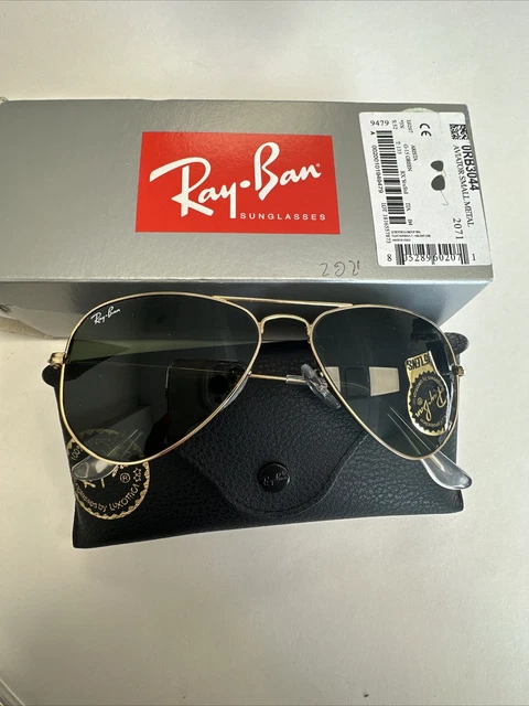 New Ray Ban Sunglasses Aviator SMALL METAL Gold RB 3044 L0207 Green Lenses 52mm New Ray Ban Sunglasses Aviator SMALL METAL Gold RB 3044 L0207 Green Lenses 52mm