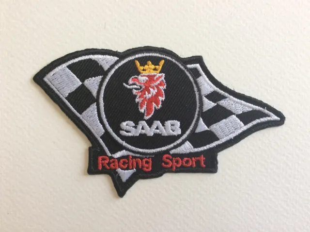 A224 Patch Ecusson Thermocollant Neuf Saab Racing Sport 10*6 Cm