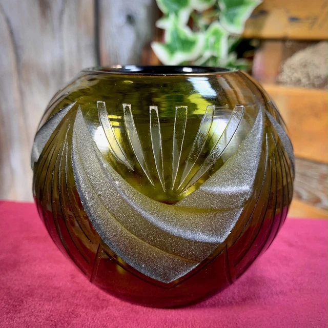 Petit Vase Vintage Des Années 1930 - Céramique Peinte Motif Floral - Parfait état - France