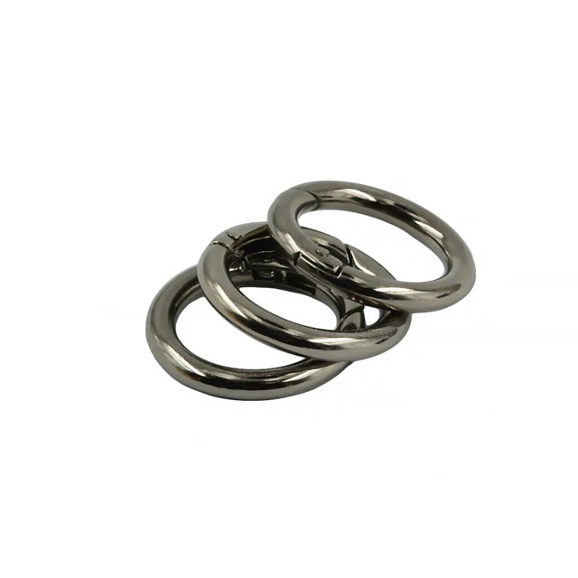 3 Pieces Circle Round Carabiner Spring  Clip Hook Keychain Hiking 35mm