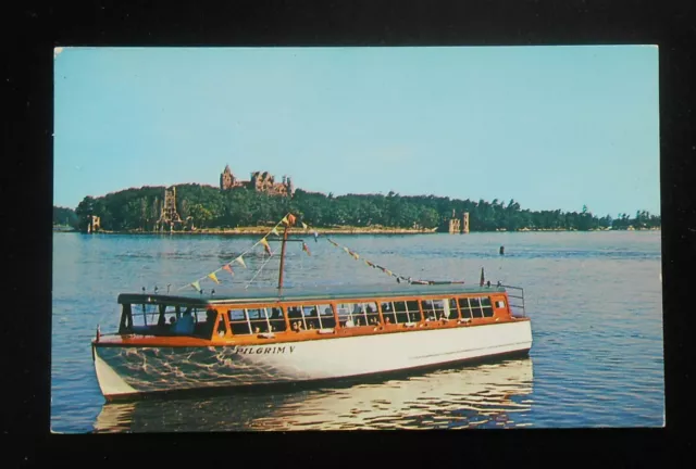 1950s Pilgrim V Tour Boat 1000 Islands Alexandria Bay NY Jefferson Co Postcard