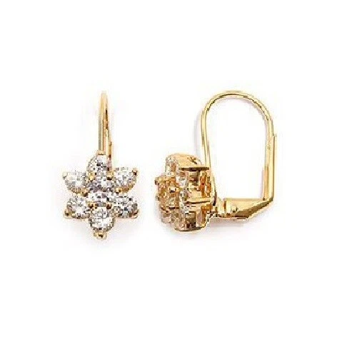 Boucles d'oreilles coeur cz femme plaque or BO14 B - Achat / Vente