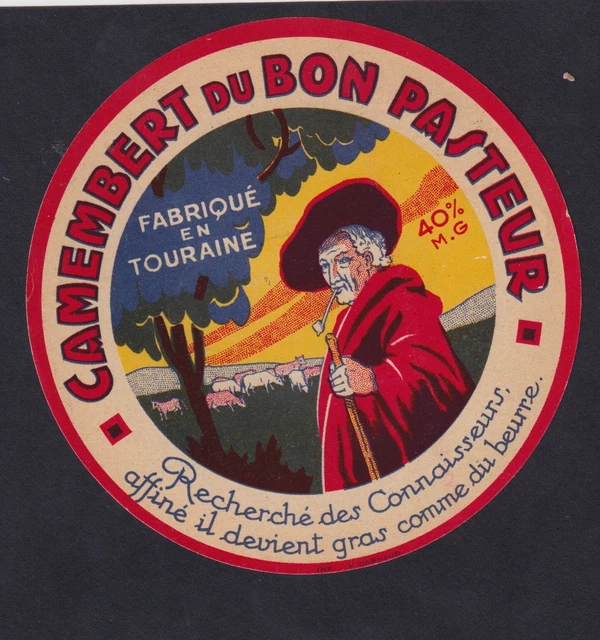 ANCIENNE ETIQUETTE BOITE FROMAGE - LE BON CAMEMBERT DU GRAND PERE