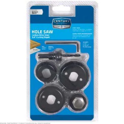 Juego de sierras de orificio de carbono Century Drill 1-1/4", 1-1/2", 2", 2-1/8"" 5 piezas 05495