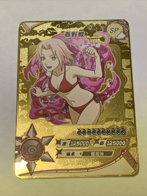 Sakura Haruno Naruto Ninja Goddess Story SP GOLD METAL CARD Rare Waifu Girl Sexy