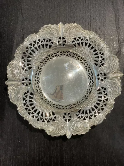 Sheffield Antique 1895 Sterling Silver Bon Bon Lolly Dish Bowl Tray Plate