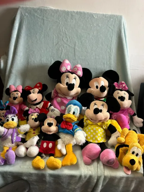 Disney Minnie Mickey Mouse Donald Pluto Daisy soft toy plush bundle HUGE job lot