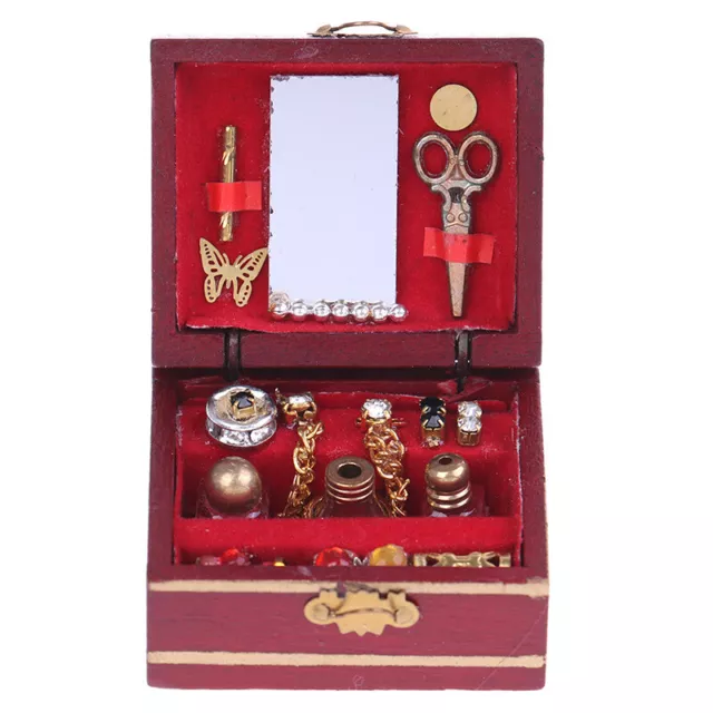 1pc Dollhouse 1:12Retro Vanity Jewelry Box Home Decoration Accessories Miniature