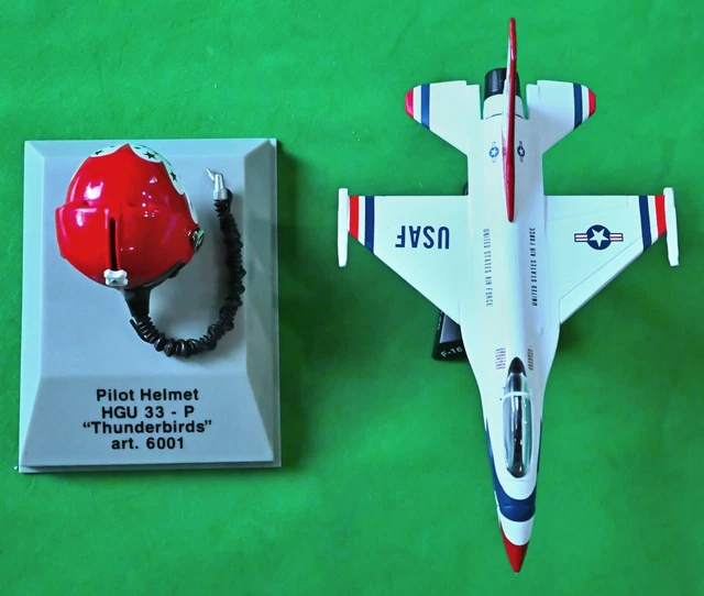Armour F-16 Falcon Thunderbird USAF Fighter w/ Pilot Helmet Die-Cast 1:126 & 1:8 Armour F-16 Falcon Thunderbird USAF Fighter w/ Pilot Helmet Die-Cast 1:126 & 1:8