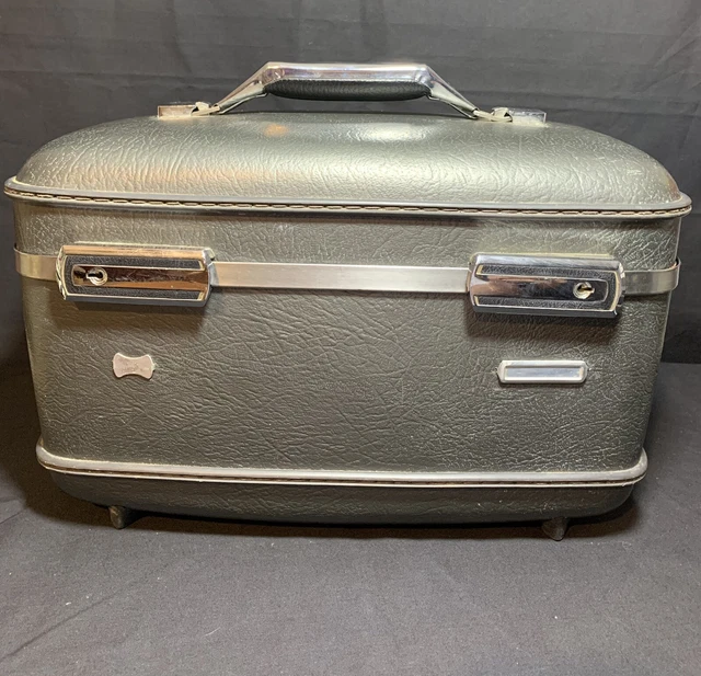 Vintage American Tourister Train  Case with Cosmetic Tray & Mirror