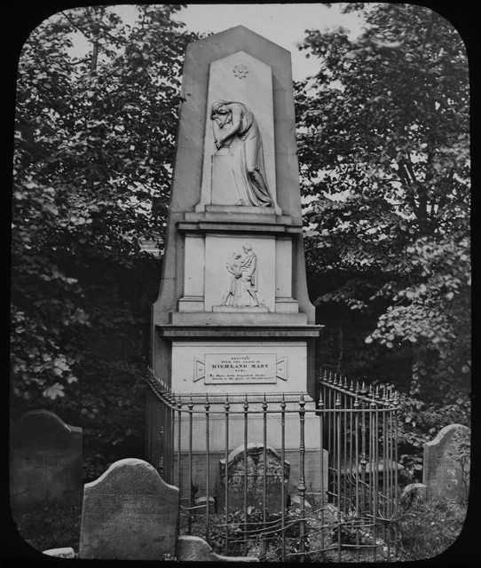 Magic Lantern Slide GRAVE OF MARY CAMPBELL GREENOCK C1890 PHOTO SCOTLAND