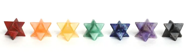 Reiki Energy Charged Merkaba Chakra Star Crystal Stone Set Healing Stone Gift 2