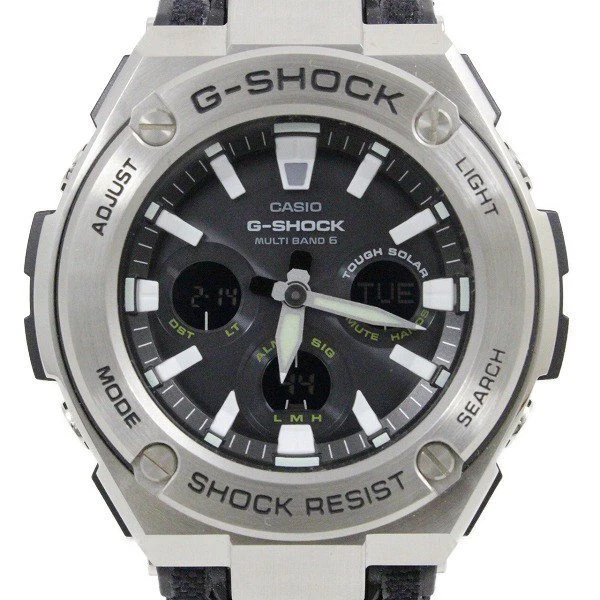 Unused Casio G SHOCK G Steel Solar Radio Wave Middle Size Anadesi Men s Watch