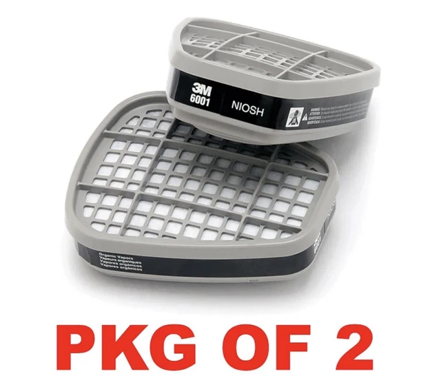 3M 6001 Organic Vapor Cartridge Replacement (Package of 2) Open Package Unused