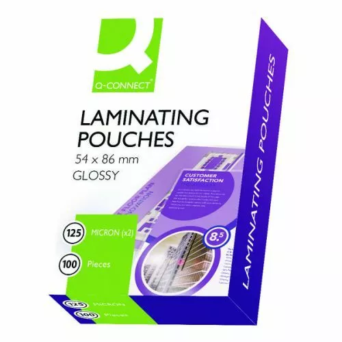 100 x LAMINATING POUCHES - 54 x 86MM - ID / BUSINESS CARD - 250 MICRON - £3.99