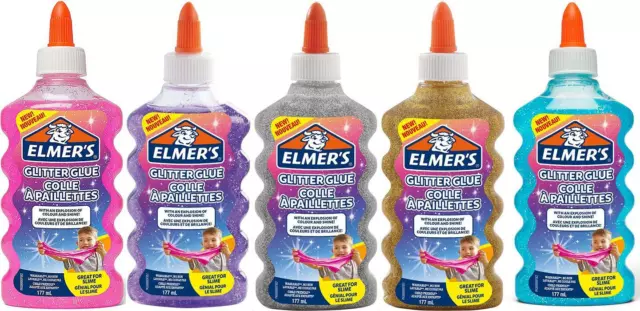 Elmer's Glitter Glue Washable & Child Friendly 177 mL - Great for Making Slime