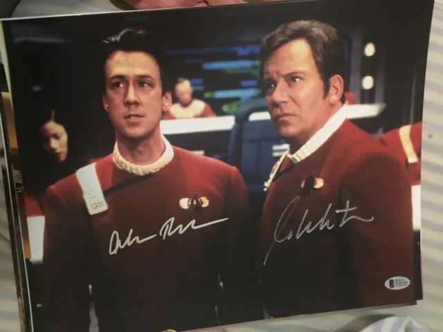 STAR TREK William Shatner Alan Ruck Beckett certified signed 11x14 photo