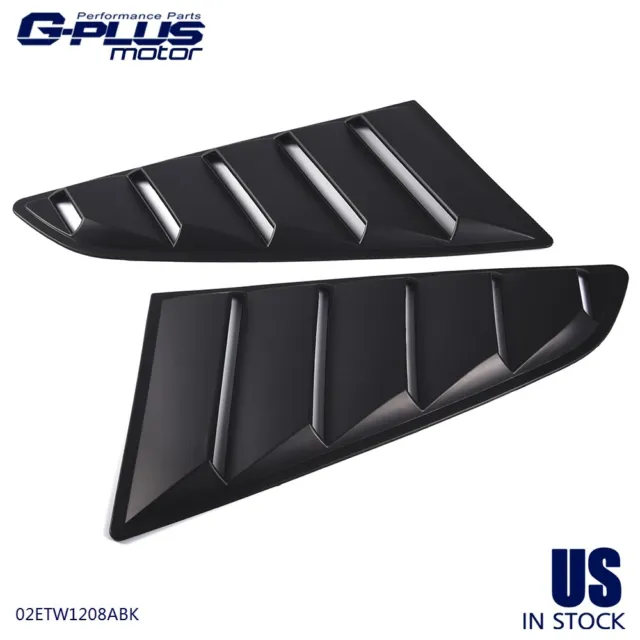 Side Window Scoop Louvers Trim Fit For 15-18 Ford Mustang Black 1/4 Quarter