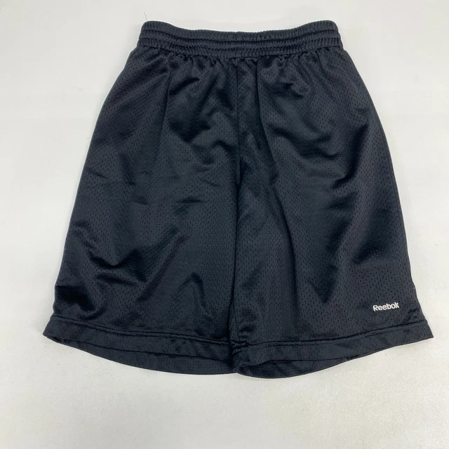 Reebok Activewear Shorts Youth Medium Black Drawstring Waistband 100% Polyester