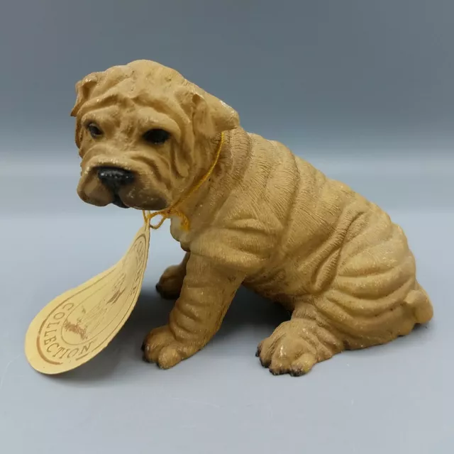The Canine Collection Shar Pei Figurine Dog Puppy 2.75" Gold Tan Beige Vintage
