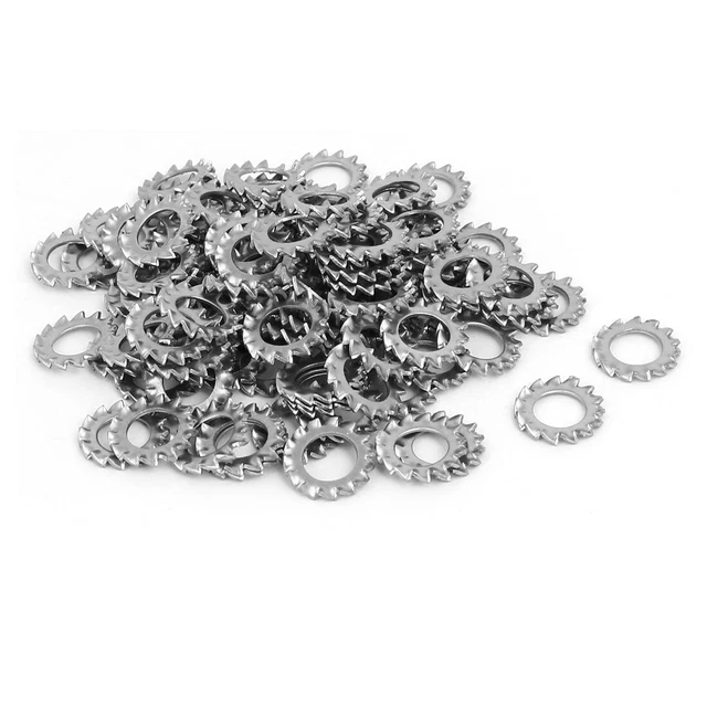 M8 Int. Dia acier inox 304 Joint verrouillage rondelle denture ext. 100pc