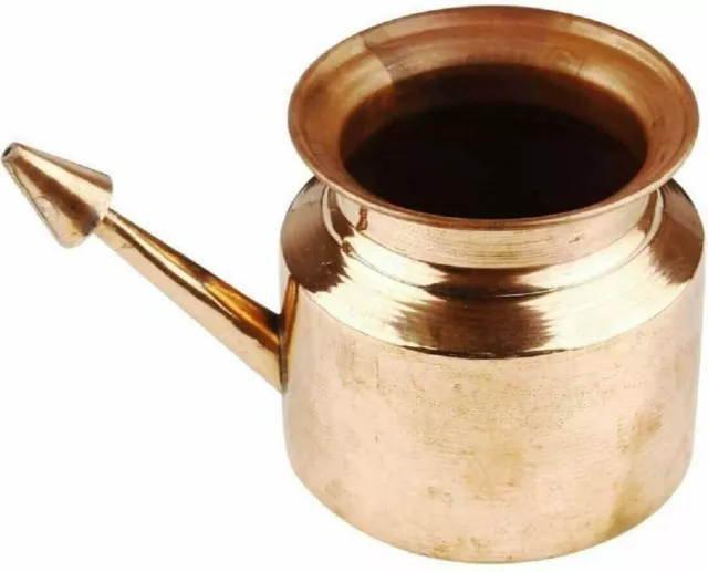 Pot Neti en cuivre fait à la main Lota Pooja culte hindou Lota Ayurveda...