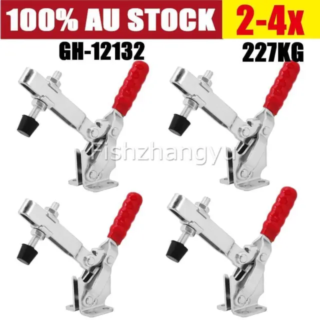 2/4x 227Kg Holding Capacity Quick Release Hand Tool Toggle Clamp Horizontal NEW
