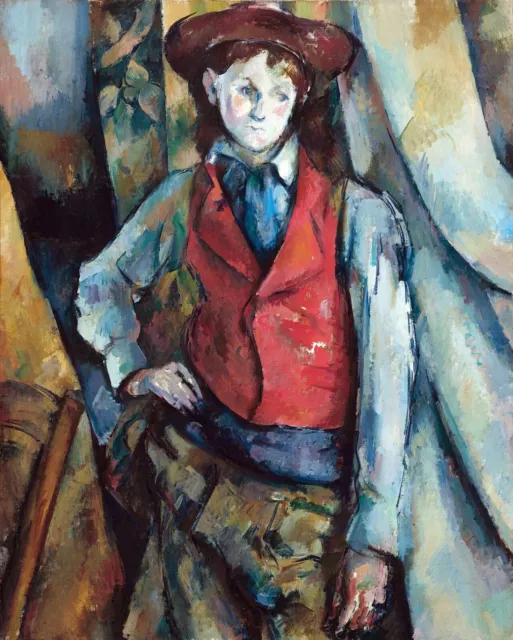 Boy in a Red Waistcoat Painting by Paul Cezanne Reproduction