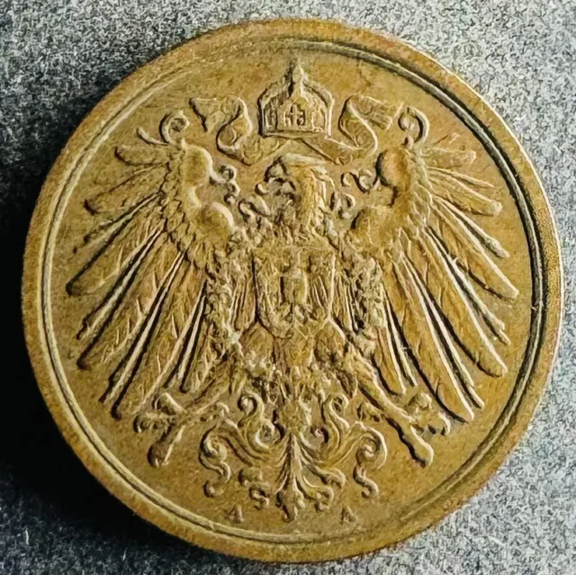 2 Pfennig 1914 A Deutsches Reich Wilhelm II KM#16 K141223/0E