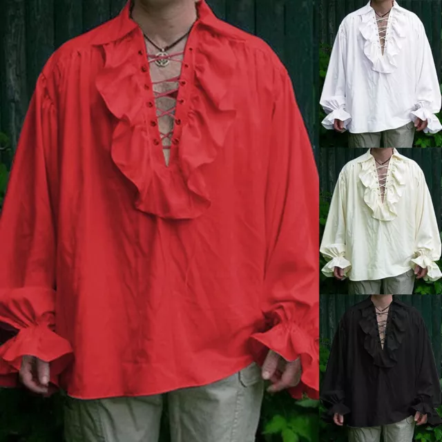 TOP DA UOMO Camicia Gotica Pullover Con Maniche A Sbuffo Camicetta Con EUR 35 38 PicClick IT