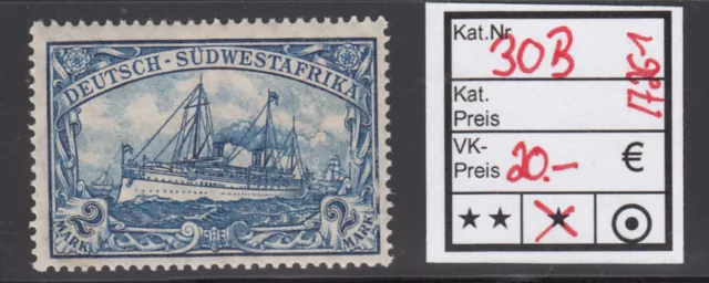 Kolonien Dt. Südwestafrika 1906, Mich.-Nr.: 30 B *