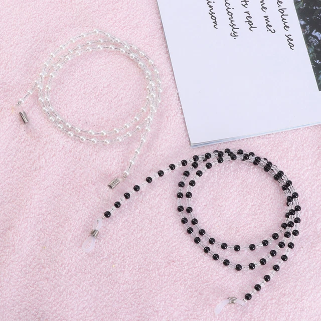 2 Pcs Eyeglass Bands Eyeglasses Holder Strap Pearl Sunglasses Glasses Frame 10