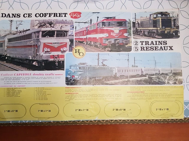 Train GEGE En Coffret Bois – HO – Locomotive Et Wagons SNCF – Vintage 90