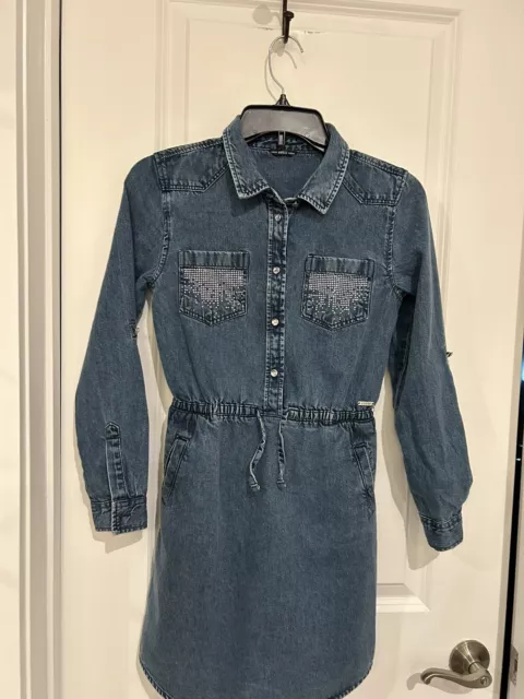 Girls Guess Denim Shirt Dress- Size 12