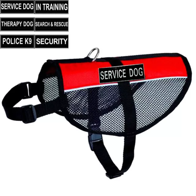 Service Dog Vest Mesh Reflective Dog harness Removable Patches Info Cards label