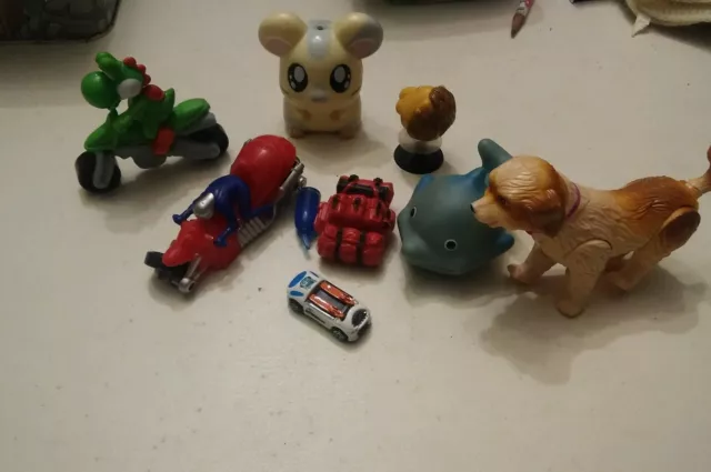 000 Toy Chest Bin Lot 9 Pieces. Pokemon Dog Whale Motorcycles Etc 2