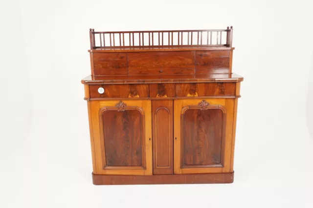 Antique Victorian Walnut Sideboard, Chiffonier, Buffet, Scotland 1870, H781