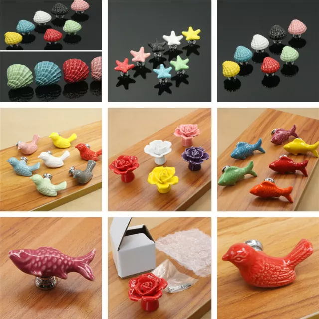Retro Ceramic Drawer Cabinet Door Knobs Cupboard Pull Handles Furniture Hardware