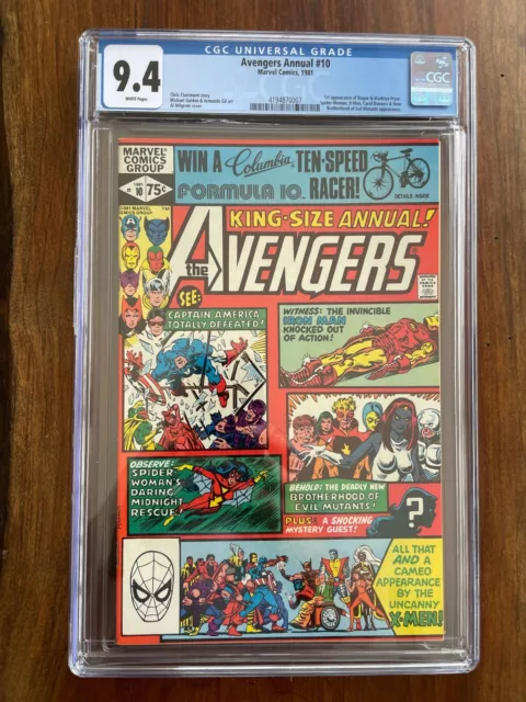 Avengers Annual #10 - CGC 9.4 (NM), White Pages, 1st apps Rogue & Madelyn Pryor!