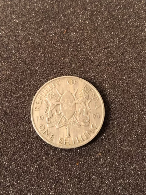Vintage Kenya 1971 One Shilling Coin Republic of Kenya Mzee Jomo Kenyatta Coin