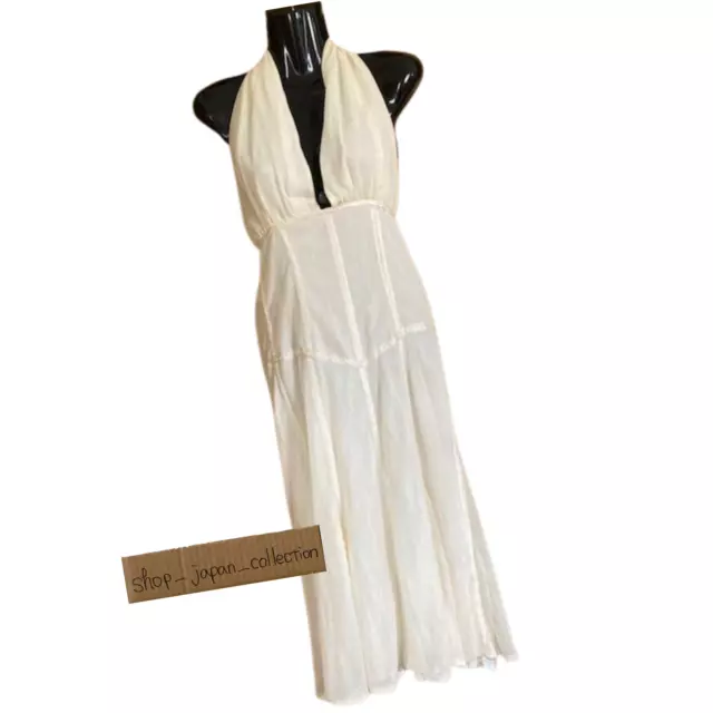 Jean Paul GAULTIER Women's Halter neck Long Dress Size M Off-White USED