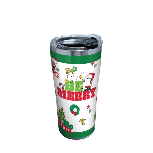 Tervis Peanuts Holiday 20 oz. Stainless Steel Tumbler W/Lid Christmas Snoopy New