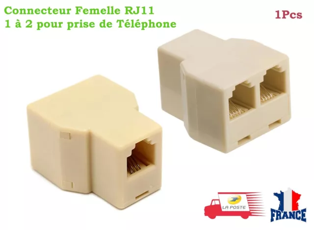 ADAPTATEUR DOUBLEUR RJ11 6P4C Male / 2x Femelle (female) Adapter Splitter  Cable EUR 5,24 - PicClick FR
