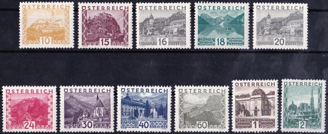 Österreich 1929/30 aus ANK/Mi 498-511 ** Lot Große Landschaft postfrisch